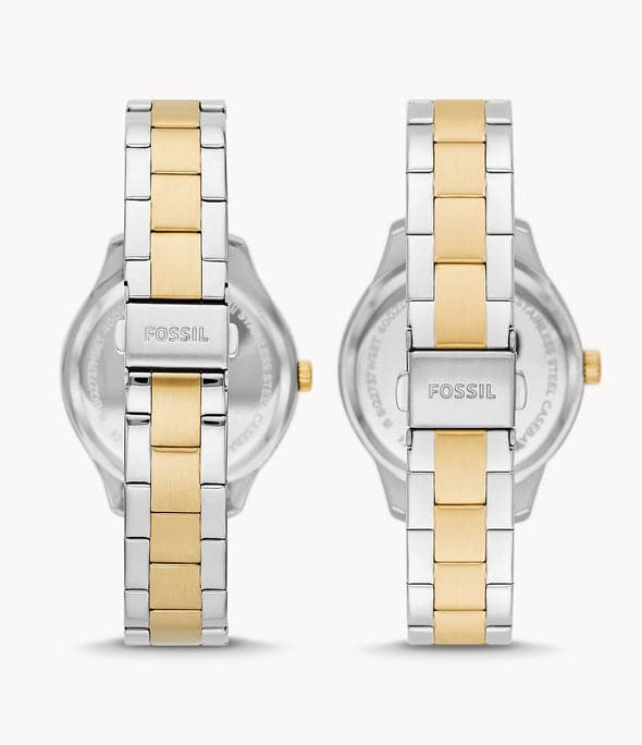 Fossil Chapman Silver Dial Stainless Steel Analog Unisex Watch - FS5987SET - Kamal Watch Company