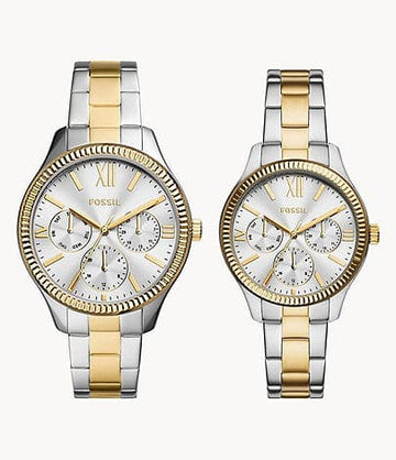 Fossil Chapman Silver Dial Stainless Steel Analog Unisex Watch - FS5987SET - Kamal Watch Company