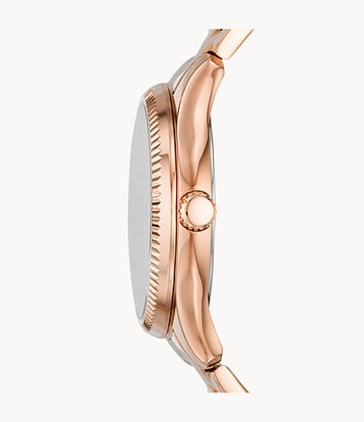 FOSSIL Rye Multifunction Rose Gold-Tone Stainless Steel Watch BQ3691I - Kamal Watch Company