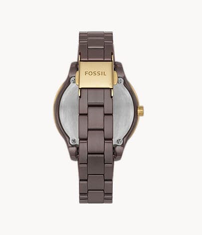 FOSSIL Stella Three-Hand Date Brown Ceramic Watch CE1122I - Kamal Watch Company