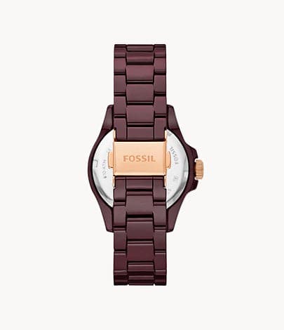 FOSSIL FB-01 Three-Hand Burgundy Ceramic Watch CE1123I - Kamal Watch Company