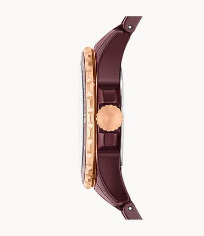 FOSSIL FB-01 Three-Hand Burgundy Ceramic Watch CE1123I - Kamal Watch Company