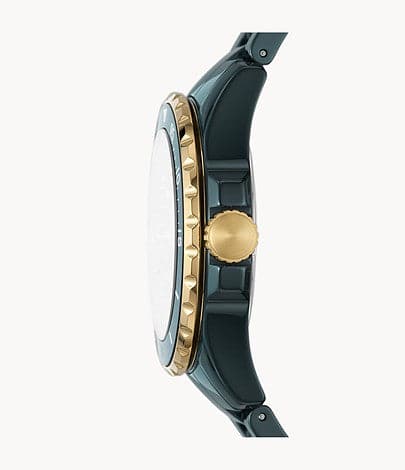 FOSSIL FB-01 Three-Hand Green Ceramic Watch CE1124I - Kamal Watch Company