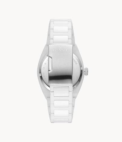 FOSSIL Everett Three-Hand Date White Ceramic Watch CE5026 - Kamal Watch Company