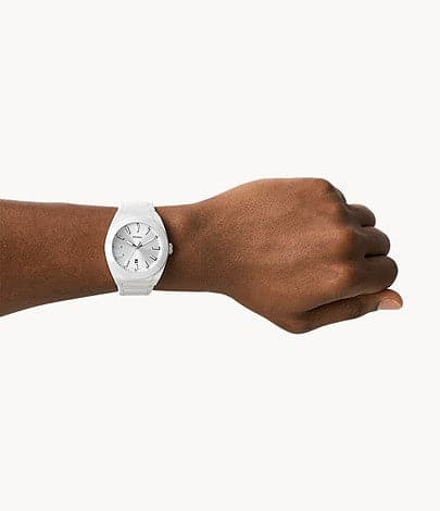 FOSSIL Everett Three-Hand Date White Ceramic Watch CE5026 - Kamal Watch Company