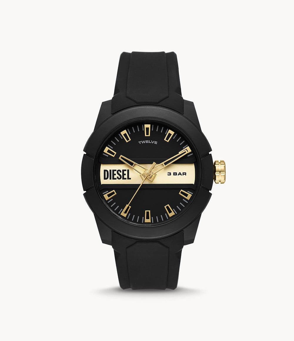 Diesel Double Up Three-Hand Black Silicone Watch DZ1997i - Kamal Watch Company