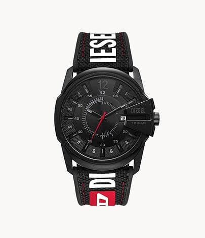 Diesel Master Chief Three-Hand Date Black Leather, Nylon, And Silicone Watch DZ2160I - Kamal Watch Company