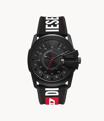 Diesel Master Chief Three-Hand Date Black Leather, Nylon, And Silicone Watch DZ2160I - Kamal Watch Company