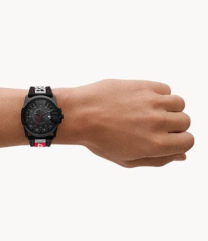 Diesel Master Chief Three-Hand Date Black Leather, Nylon, And Silicone Watch DZ2160I - Kamal Watch Company