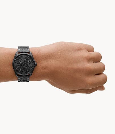 Diesel MS9 Three-Hand Date Black-Tone Stainless Steel Watch DZ2161I - Kamal Watch Company