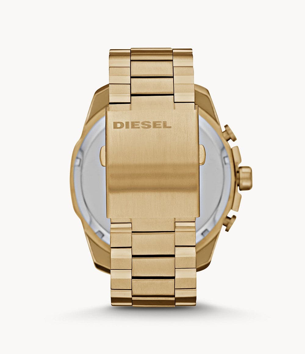 Diesel Men's Mega Chief Chronograph Gold-Tone Stainless Steel Watch DZ4360I - Kamal Watch Company