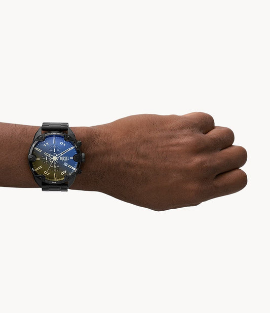 Diesel Spiked Chronograph Black-Tone Stainless Steel Watch DZ4609i - Kamal Watch Company