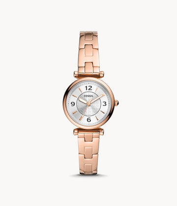 FOSSIL Carlie Three-Hand Rose Gold-Tone Stainless Steel Watch ES5202I - Kamal Watch Company