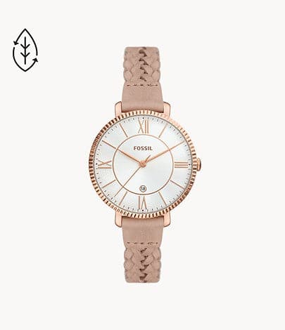 FOSSIL Jacqueline Three-Hand Date Latte Eco Leather Watch ES5207i - Kamal Watch Company