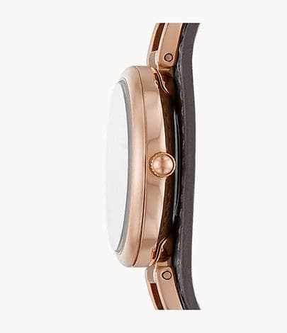 FOSSIL Carlie Three-Hand Black Eco Leather Watch ES5212I - Kamal Watch Company