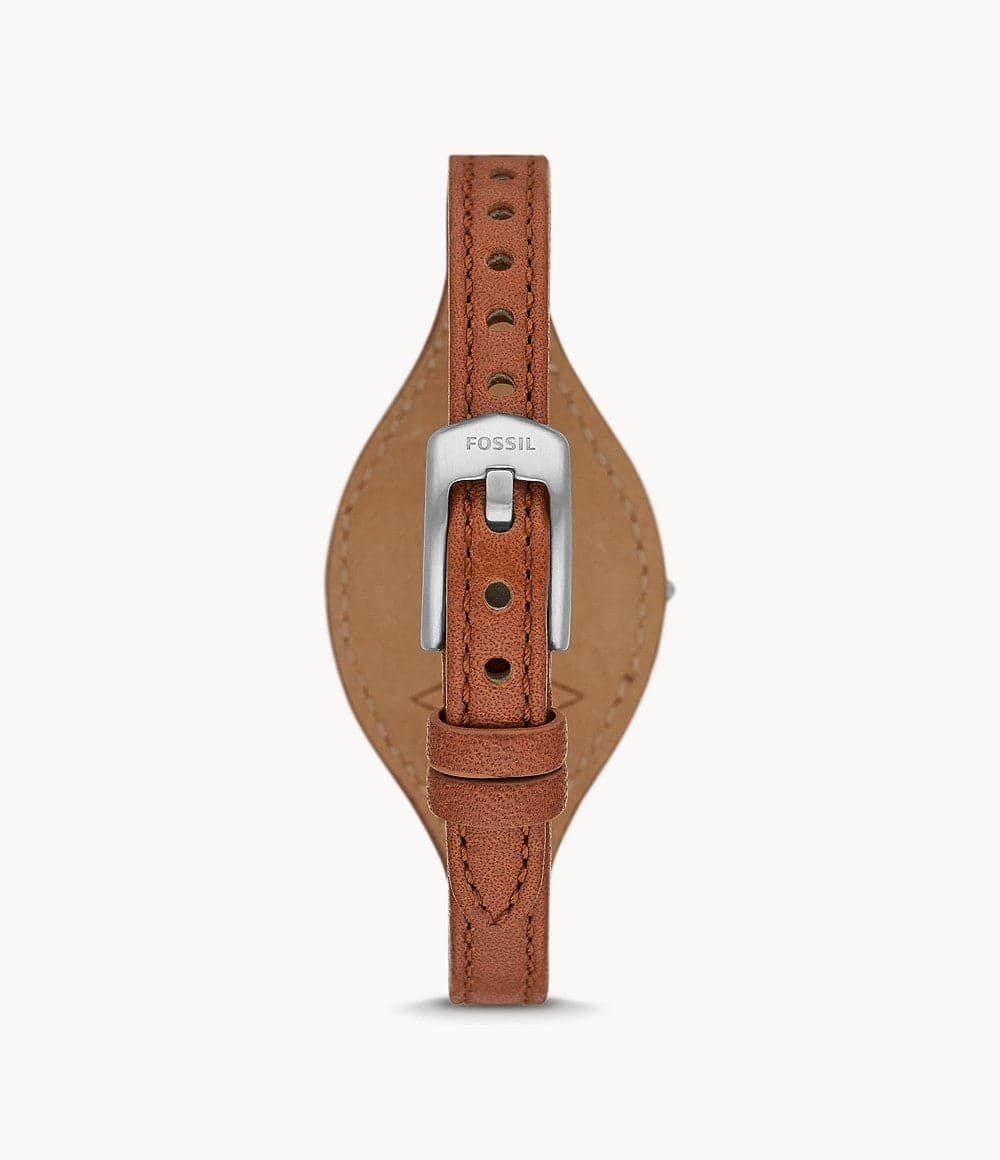 FOSSIL Carlie Three-Hand Brown Eco Leather Watch ES5214I - Kamal Watch Company