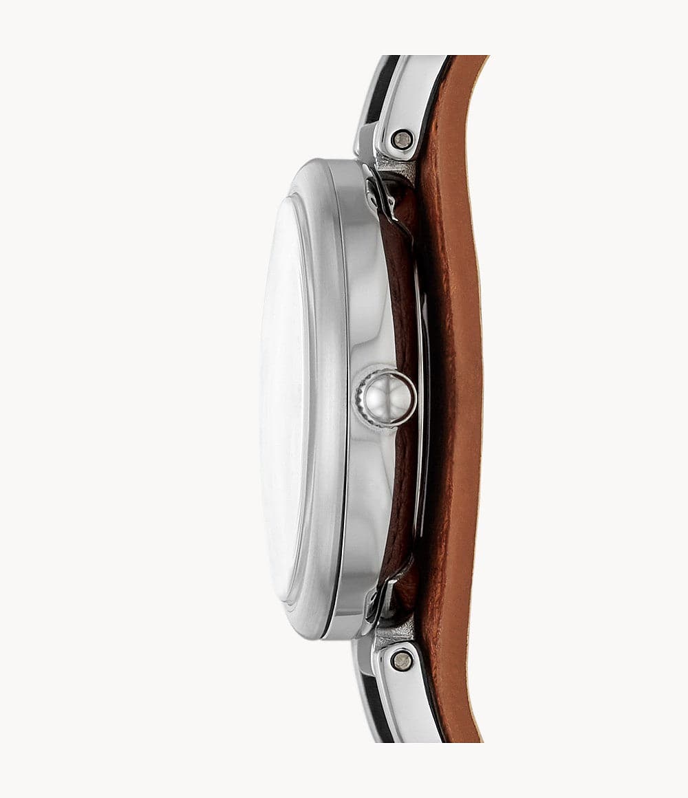 FOSSIL Carlie Three-Hand Brown Eco Leather Watch ES5214I - Kamal Watch Company
