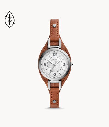 FOSSIL Carlie Three-Hand Brown Eco Leather Watch ES5214I - Kamal Watch Company