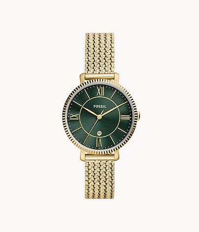 FOSSIL Jacqueline Three-Hand Date Gold-Tone Stainless Steel Watch ES5242I
