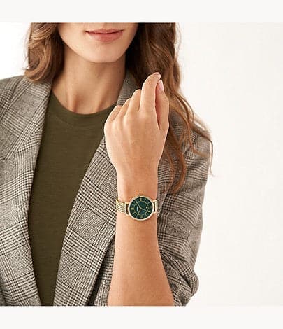 FOSSIL Jacqueline Three-Hand Date Gold-Tone Stainless Steel Watch ES5242I - Kamal Watch Company