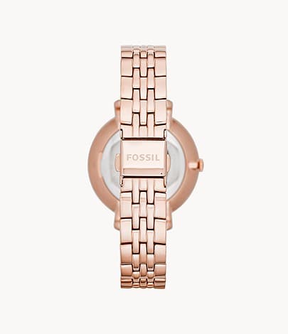 FOSSIL Jacqueline Three-Hand Date Rose Gold-Tone Stainless Steel Watch and Jewelry Set ES5252SET - Kamal Watch Company