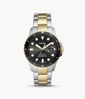 Fossil FB-01 Three-Hand Date Two-Tone Stainless Steel Watch FS5653 - Kamal Watch Company