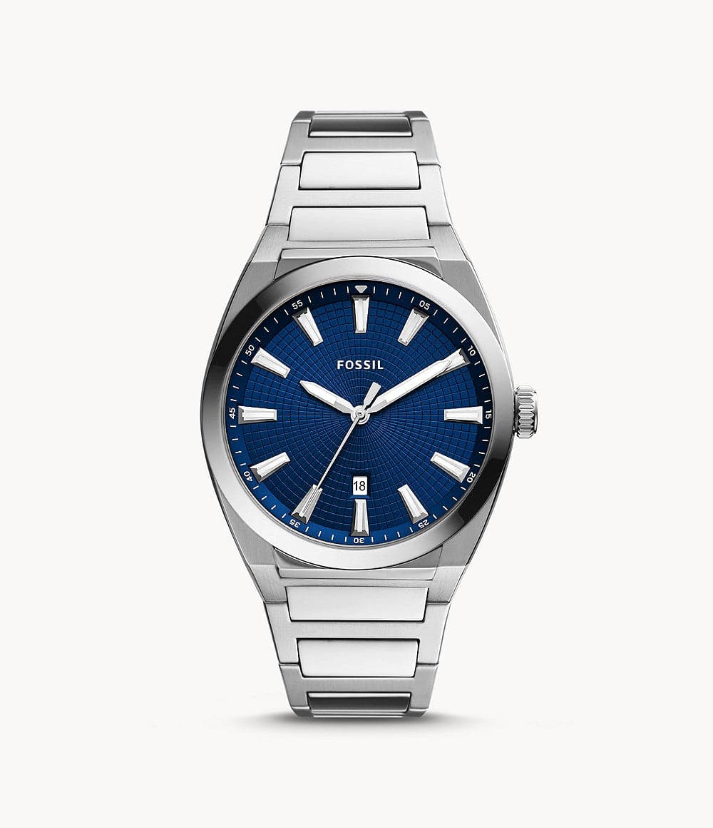 Fossil Everett Three-Hand Date Stainless Steel Watch - Kamal Watch Company