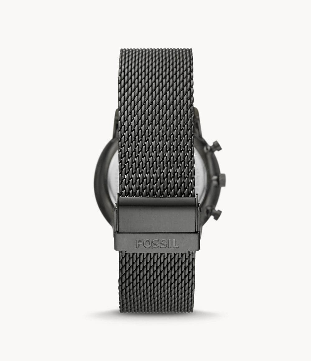 FOSSIL Minimalist Chronograph Smoke Stainless Steel Mesh Watch FS5908I - Kamal Watch Company