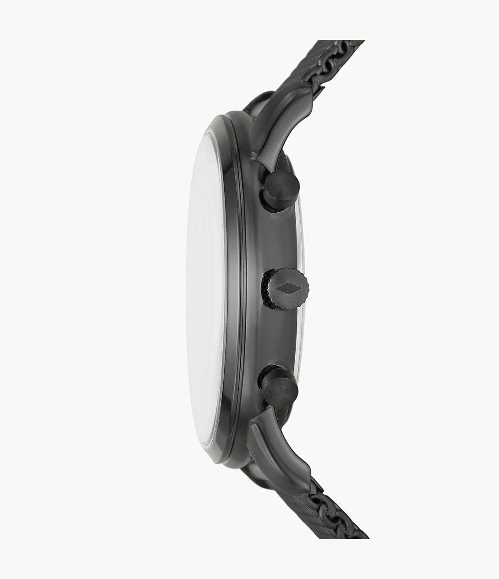 FOSSIL Minimalist Chronograph Smoke Stainless Steel Mesh Watch FS5908I - Kamal Watch Company