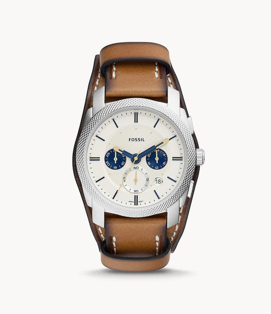 FOSSIL Machine Chronograph Tan Eco Leather Watch FS5922 - Kamal Watch Company