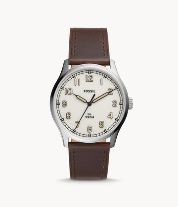 FOSSIL Dayliner Three-Hand Brown Leather Watch FS5927I - Kamal Watch Company