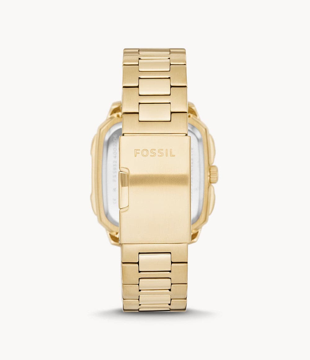FOSSIL Inscription Three-Hand Date Gold-Tone Stainless Steel Watch FS5932I - Kamal Watch Company