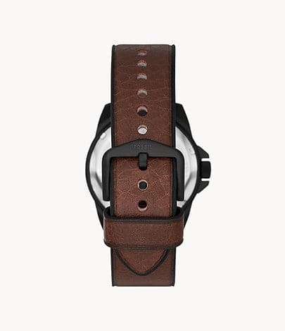 FOSSIL Bronson Three-Hand Date Dark Brown Eco Leather Watch FS5938I - Kamal Watch Company