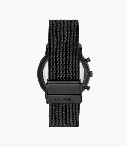FOSSIL Minimalist Chronograph Black Stainless Steel Mesh Watch FS5943I - Kamal Watch Company