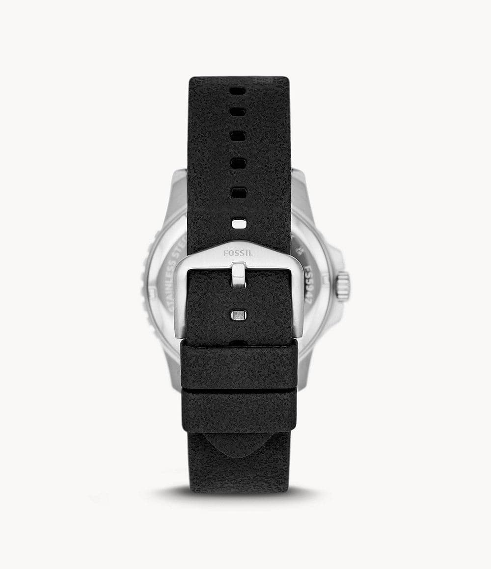 Fossil Blue Three-Hand Date Black Silicone Watch FS5947I - Kamal Watch Company
