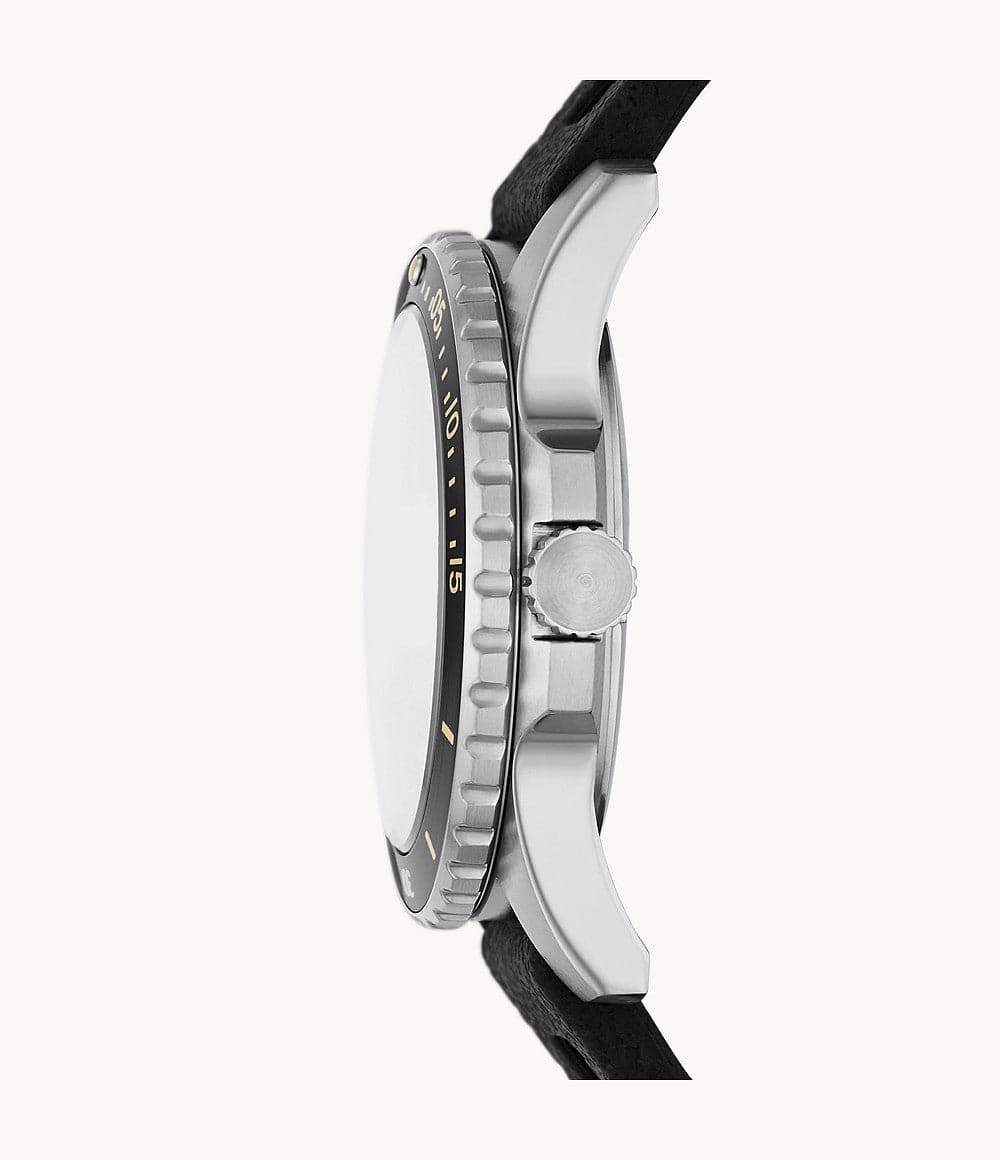 Fossil Blue Three-Hand Date Black Silicone Watch FS5947I - Kamal Watch Company