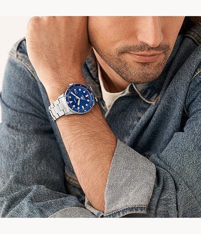 FOSSIL Fossil Blue Three-Hand Date Stainless Steel Watch FS5949i - Kamal Watch Company