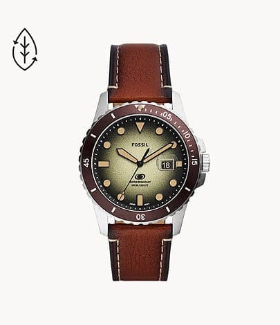 Fossil Blue Three-Hand Date Brown Eco Leather Watch FS5961I - Kamal Watch Company