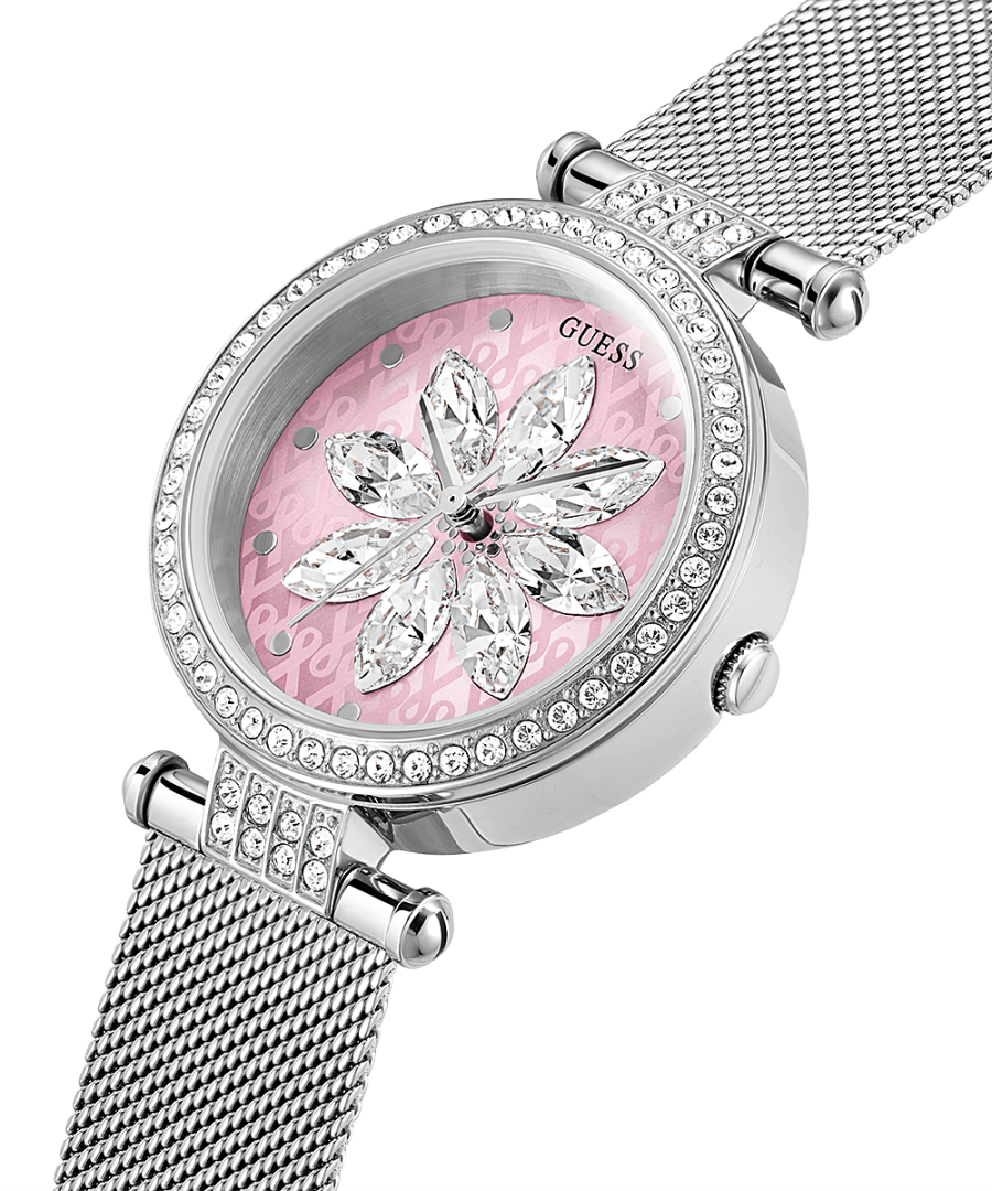 SPARKLING PINK LIMITED EDITION 32MM PINK & SILVER MESH WATCH - Kamal Watch Company
