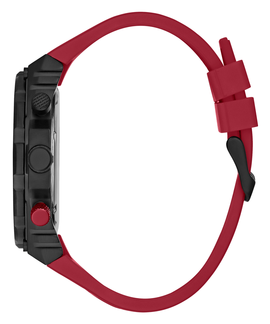 BLACK CASE RED SILICONE WATCH - Kamal Watch Company