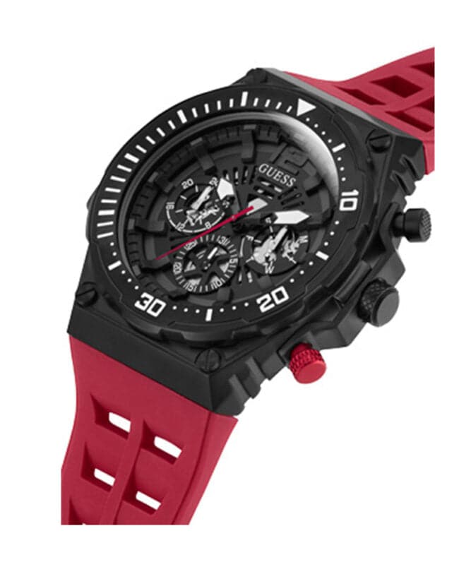 BLACK CASE RED SILICONE WATCH - Kamal Watch Company