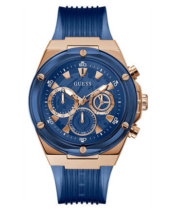 Guess Poseidon 46 mm Blue Dial Silicone Analog Watch for Men - GW0425G3 - Kamal Watch Company