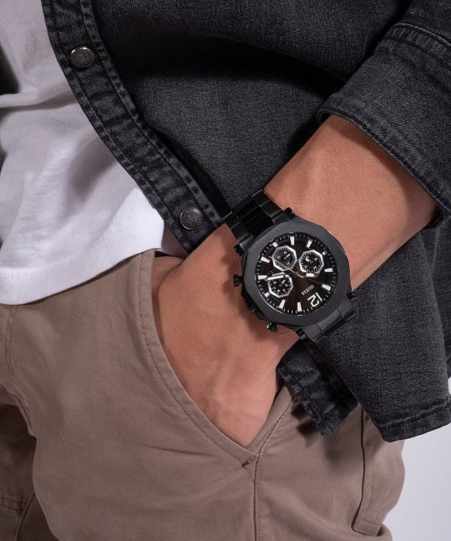 BLACK CASE BLACK STAINLESS STEEL WATCH - Kamal Watch Company