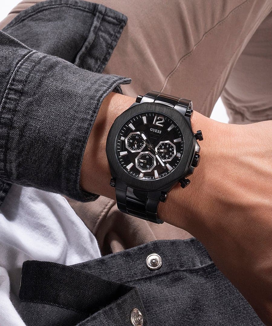 BLACK CASE BLACK STAINLESS STEEL WATCH - Kamal Watch Company