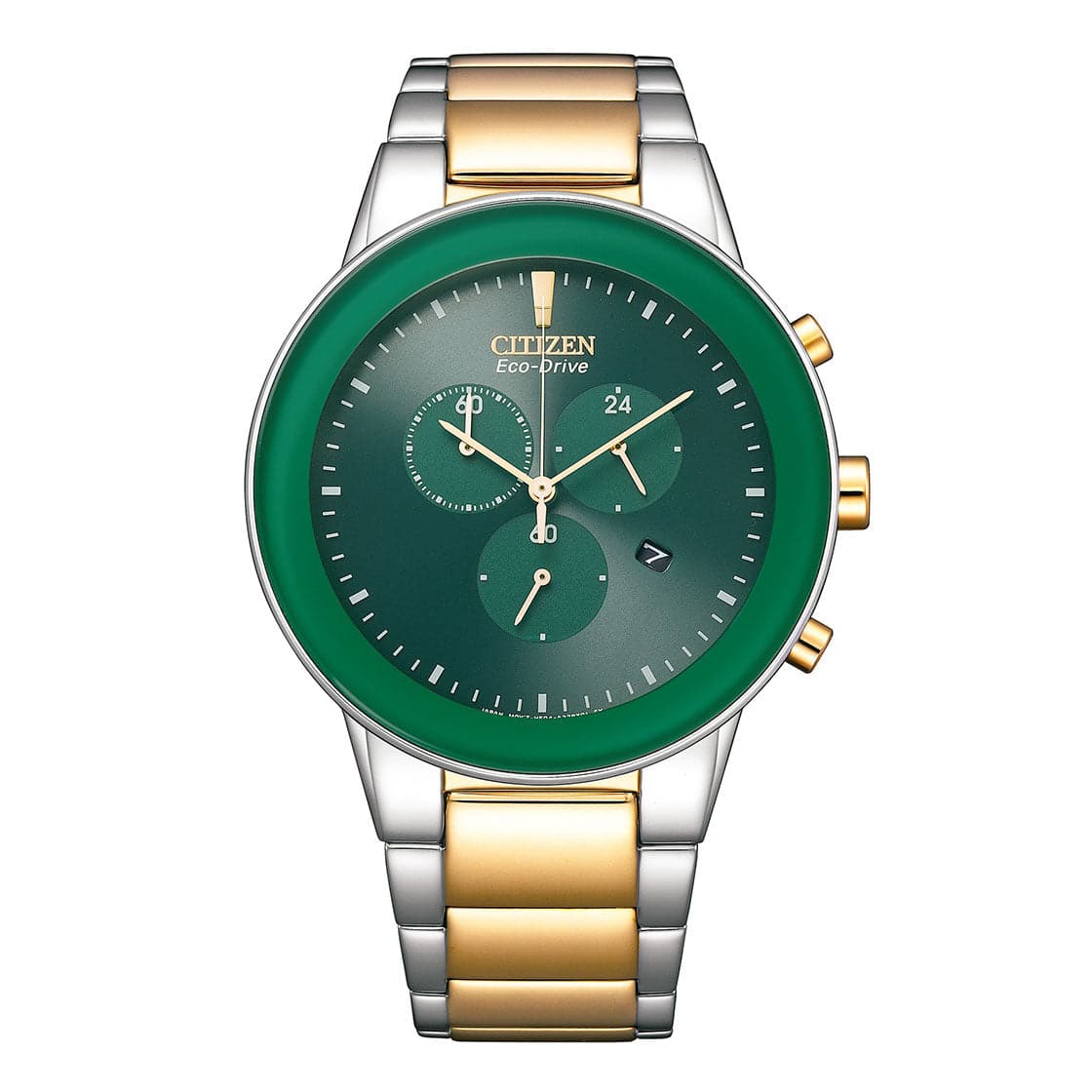 CITIZEN ECO-DRIVE GENTS WATCH GREEN DIAL - AT2244-84X - Kamal Watch Company