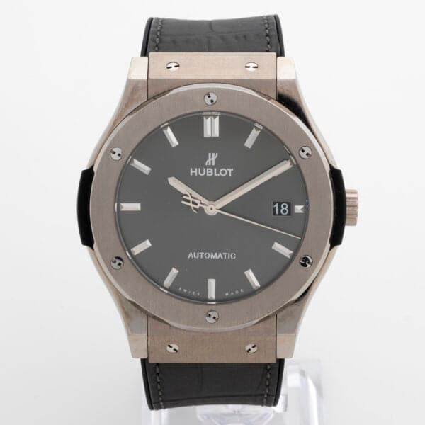Classic Fusion Racing Grey 45mm in Titanium On Black Alligator Strap with Grey Dial 511.NX.7071.LR