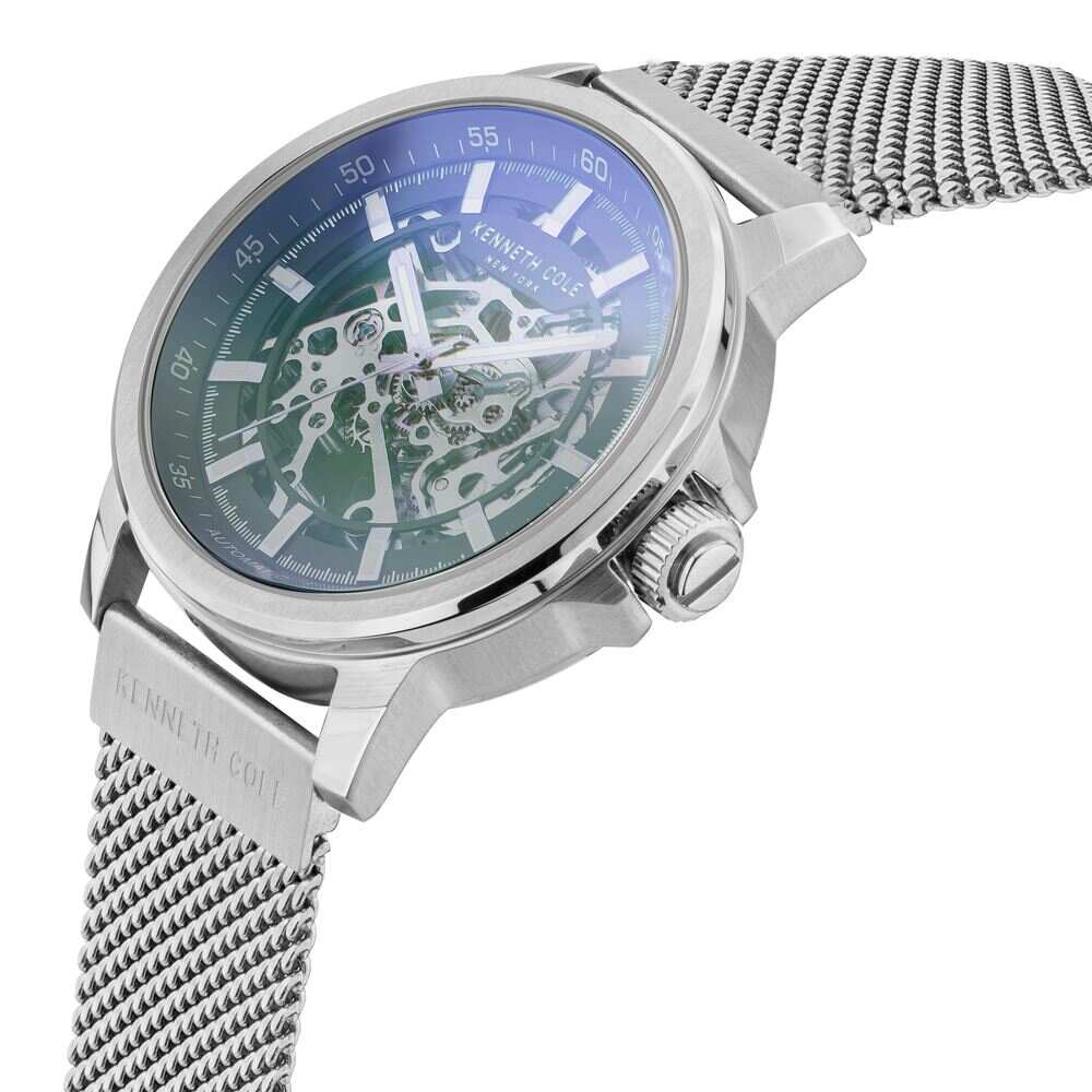 Kenneth Cole Grey Dial Silver Leather Strap Watch NDKCWGL2104101MN - Kamal Watch Company