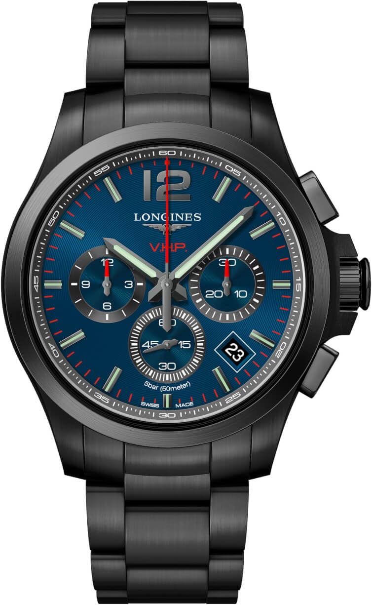 Longines Conquest V.H.P. Blue Chronograph Dial 42mm Men's Watch - Kamal Watch Company
