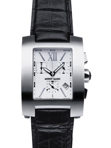 MONTBLANC Profile XL Chronograph Silver Dial Black Leather Men's Watch MB8489 - Kamal Watch Company