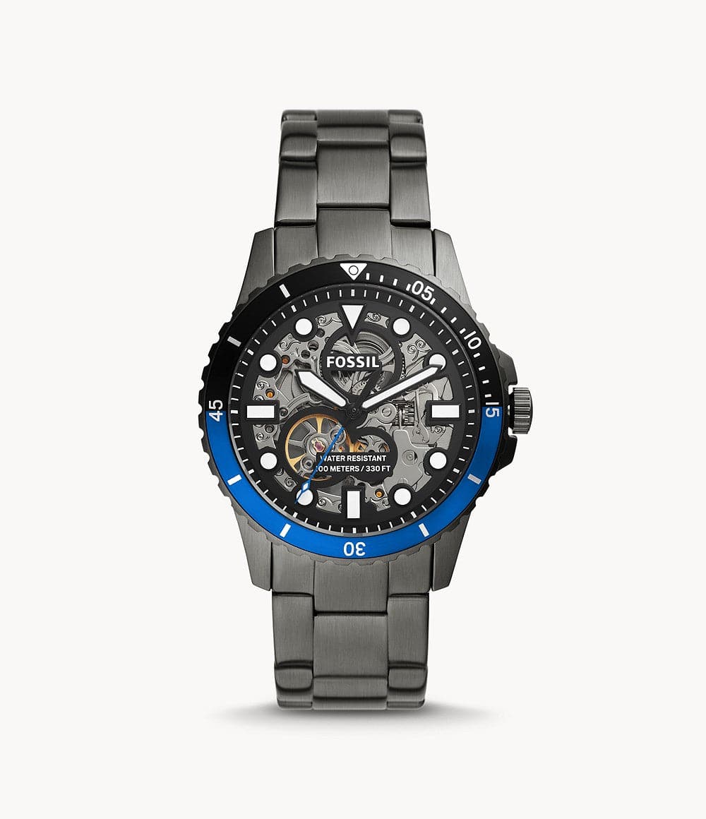 Fossil FB-01 Automatic Smoke Stainless Steel Watch - Kamal Watch Company